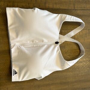 Adidas White Crossback Sports Bra